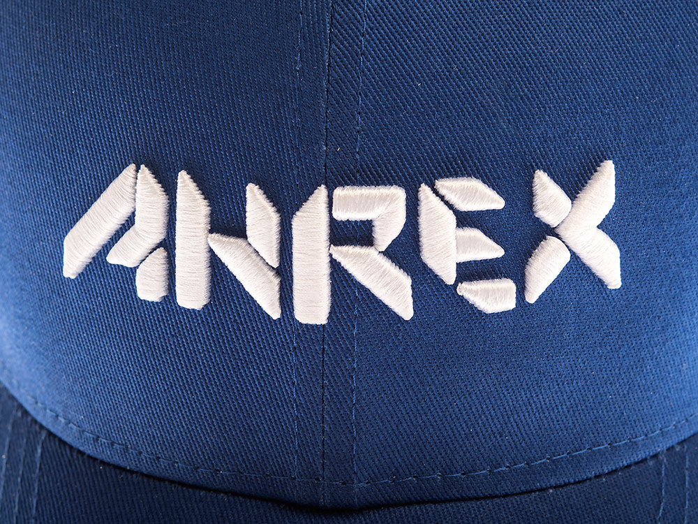 AHREX Bold Script Cap - White on Blue