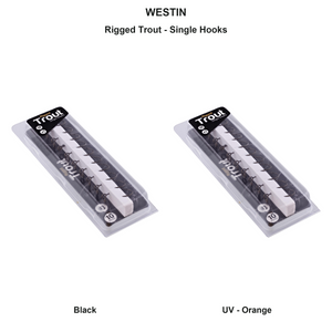 Du tilføjede <b><u>Rigged Trout - Single Hooks</u></b> til kurven.