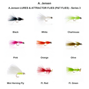 Farveoversigt – A.Jensen LURES & ATTRACTOR FLIES (P&T FLIES) - Series 3
