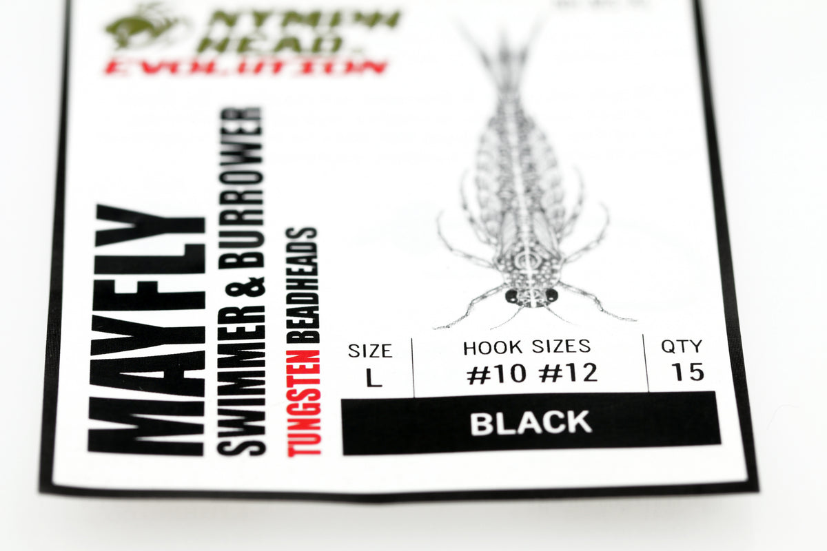 Nymph Head Evolution Mayfly Swimmer - Black